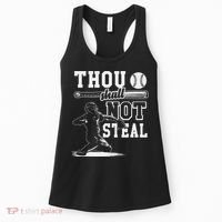 Thou Shalt Not Steal Pitcher Strikeout Baseball Women's Tank Top thumb 0