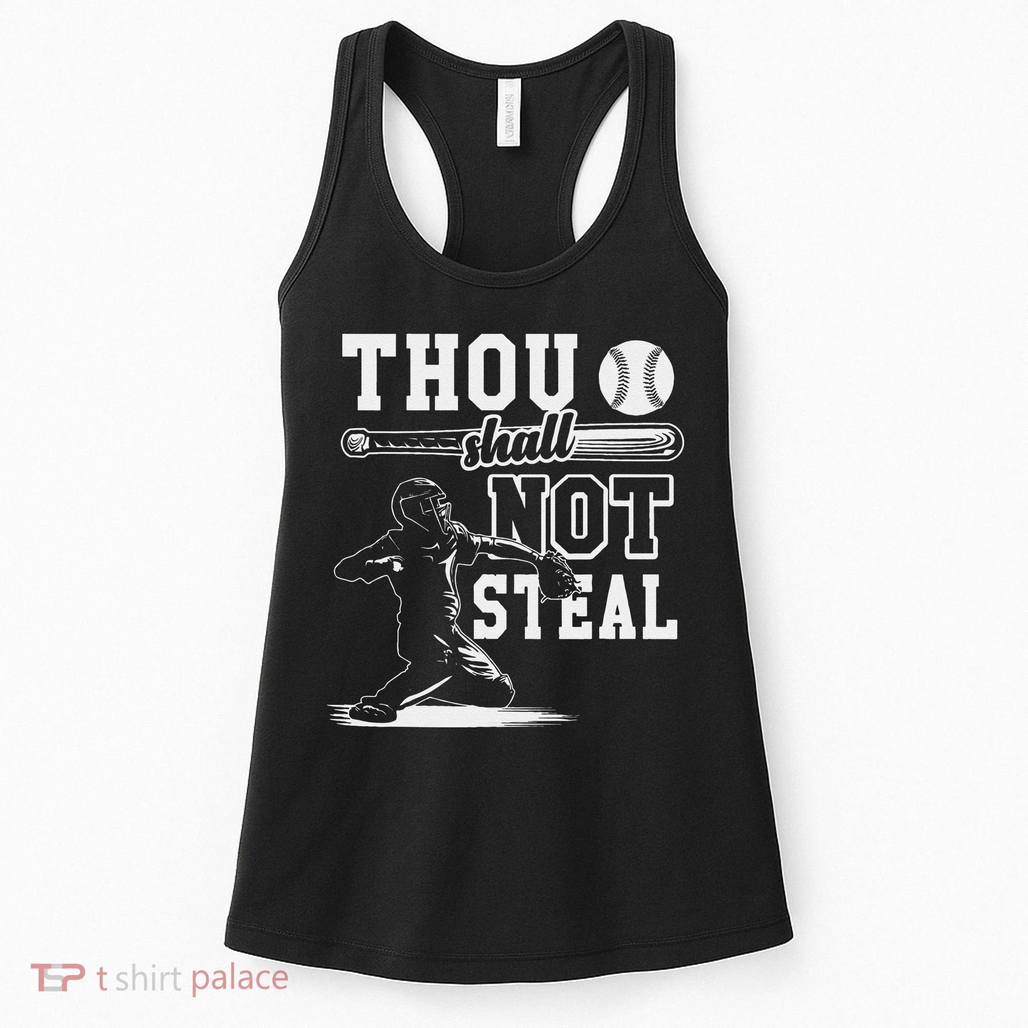 Thou Shalt Not Steal Pitcher Strikeout Baseball Women's Tank Top
