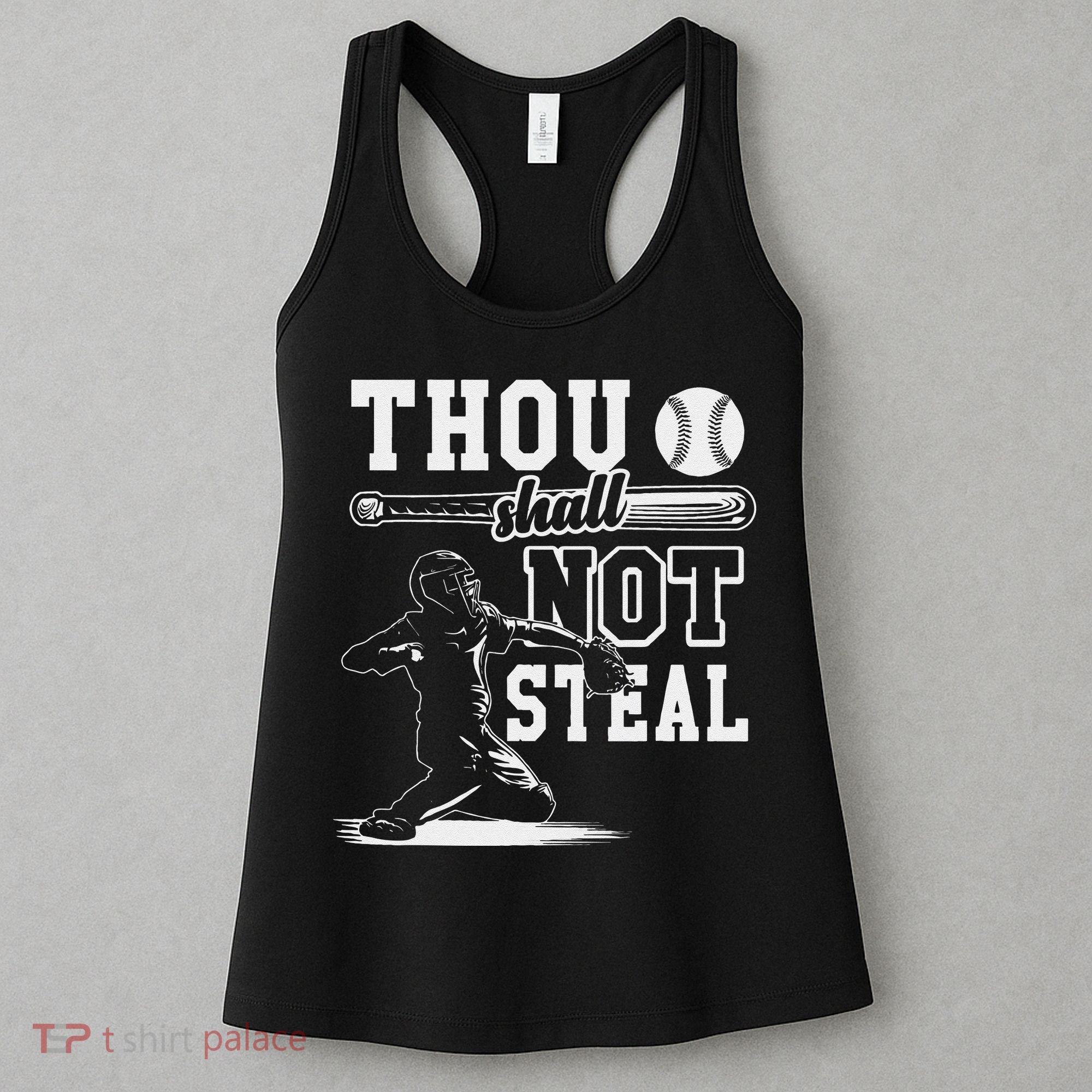 Thou Shalt Not Steal Pitcher Strikeout Baseball Women's Tank Top