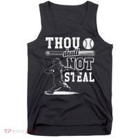 Thou Shalt Not Steal Pitcher Strikeout Baseball Tank Top thumb 0