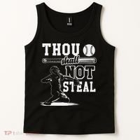 Thou Shalt Not Steal Pitcher Strikeout Baseball Tank Top thumb 2
