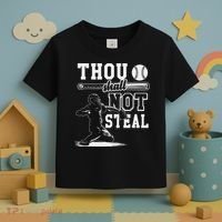 Thou Shalt Not Steal Pitcher Strikeout Baseball Toddler T-Shirt thumb 3
