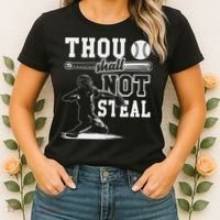 Thou Shalt Not Steal Pitcher Strikeout Baseball Women's T-Shirt thumb 2