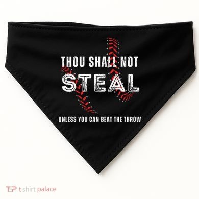 Thou Shall Not Steal Baseball Gift USA-Made Doggie Bandana