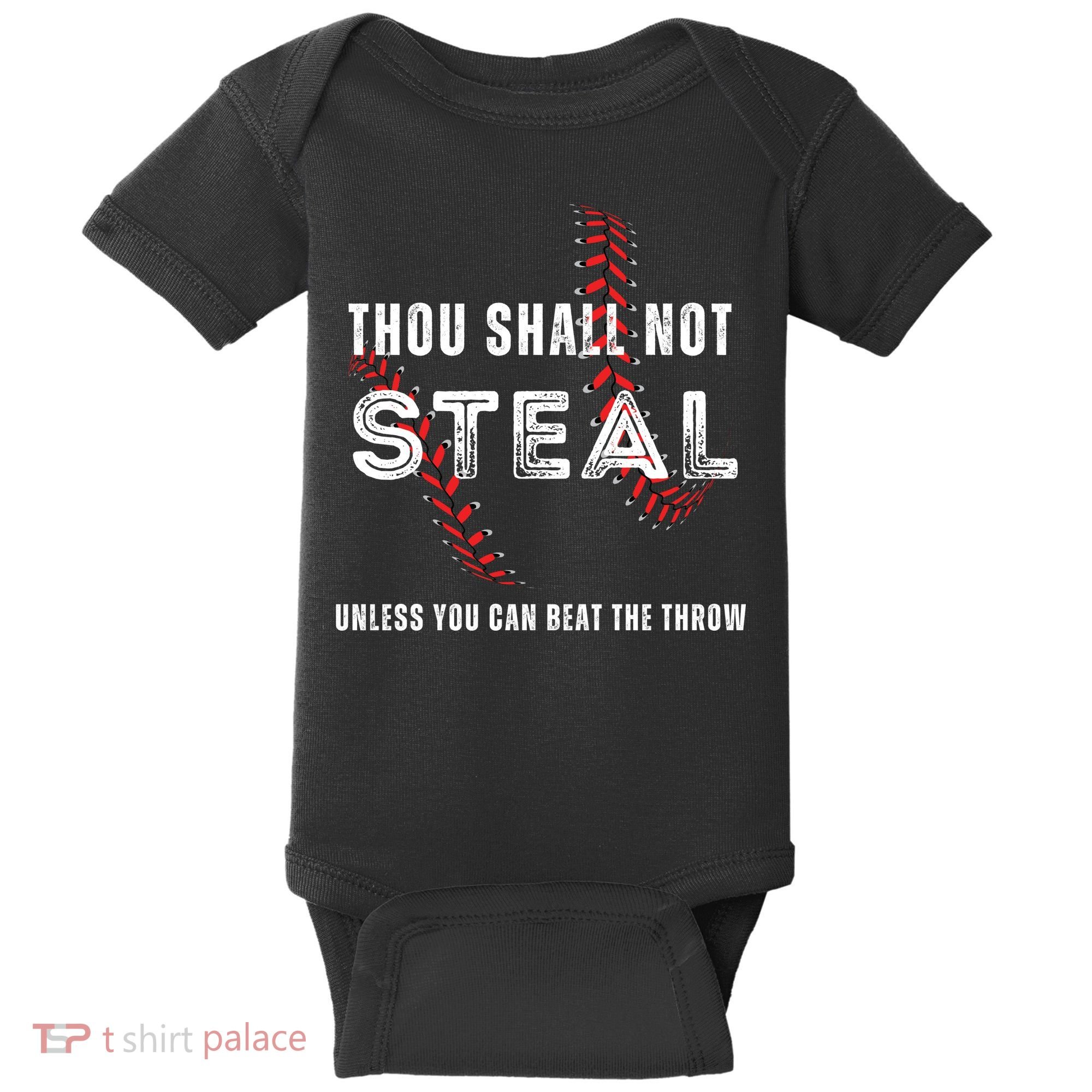 Thou Shall Not Steal Baseball Gift Baby Bodysuit