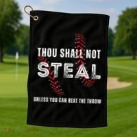 Thou Shall Not Steal Baseball Gift Golf Towel thumb 1