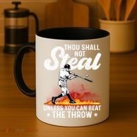 Thou Shall Not Steal Unless You Can Beat The Throw Baseball Gift Coffee Mug thumb 4