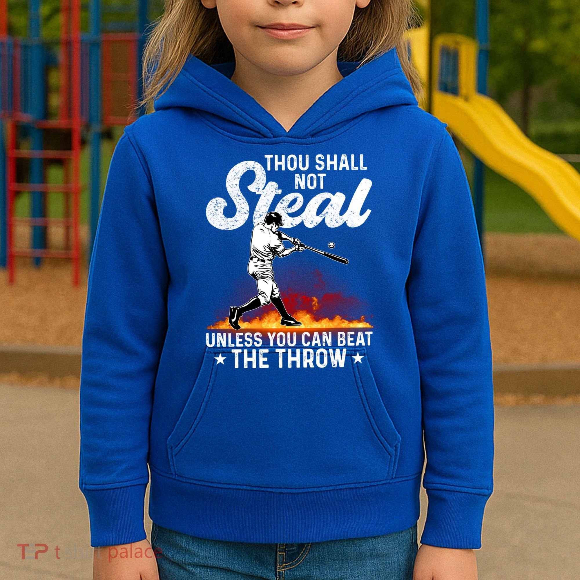 Thou Shall Not Steal Unless You Can Beat The Throw Baseball Gift Kids Hoodie