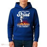 Thou Shall Not Steal Unless You Can Beat The Throw Baseball Gift Kids Hoodie thumb 4