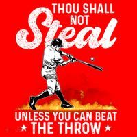 Thou Shall Not Steal Unless You Can Beat The Throw Baseball Gift Santa Hat thumb 1