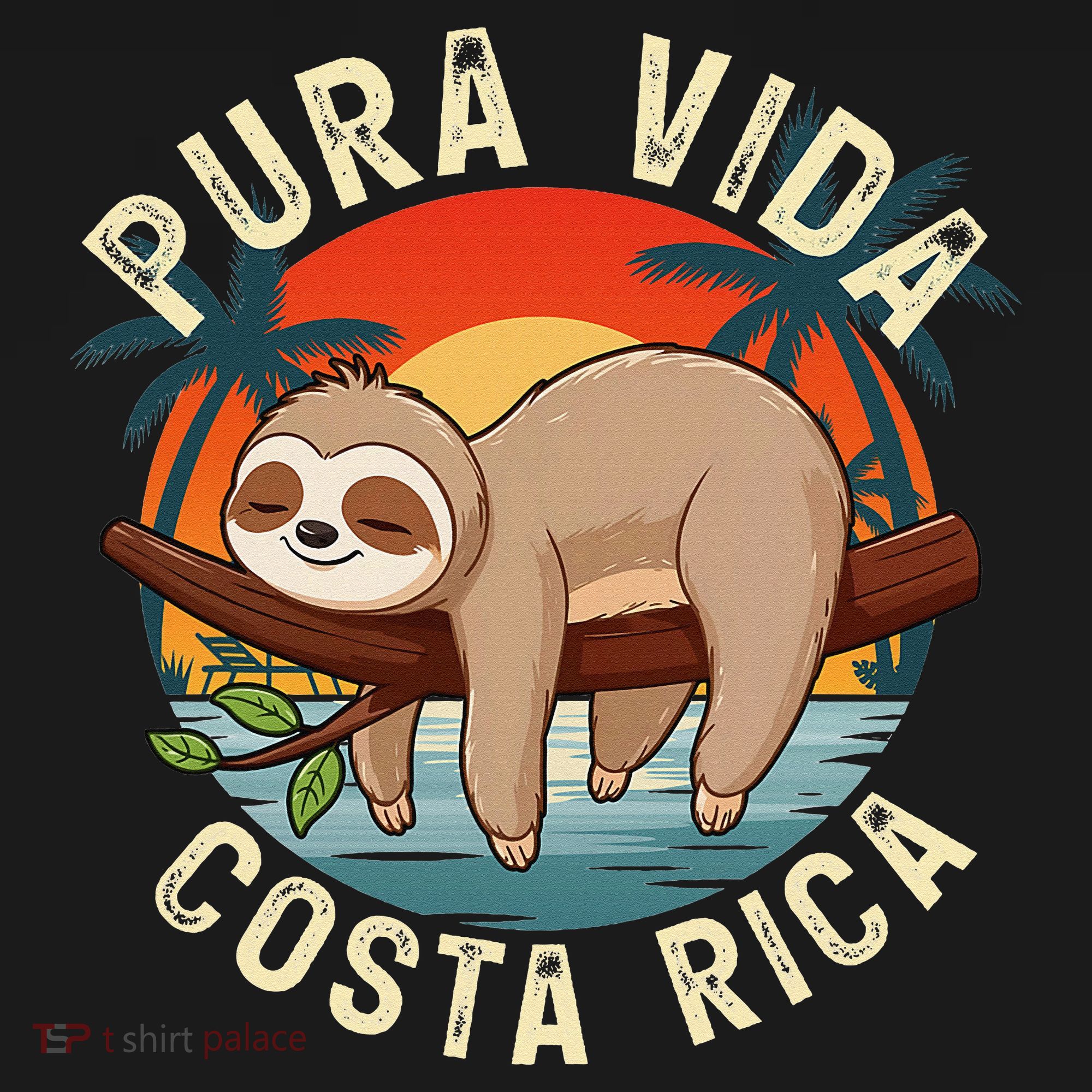 Tropical Sunset Nature Sloth Costa Rica Pura Vida Beach Gift Apron