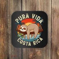 Tropical Sunset Nature Sloth Costa Rica Pura Vida Beach Gift Coaster thumb 0