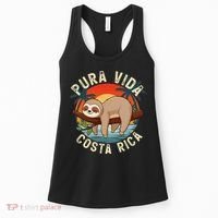 Tropical Sunset Nature Sloth Costa Rica Pura Vida Beach Gift Women's Tank Top thumb 0