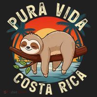 Tropical Sunset Nature Sloth Costa Rica Pura Vida Beach Gift Hat thumb 2