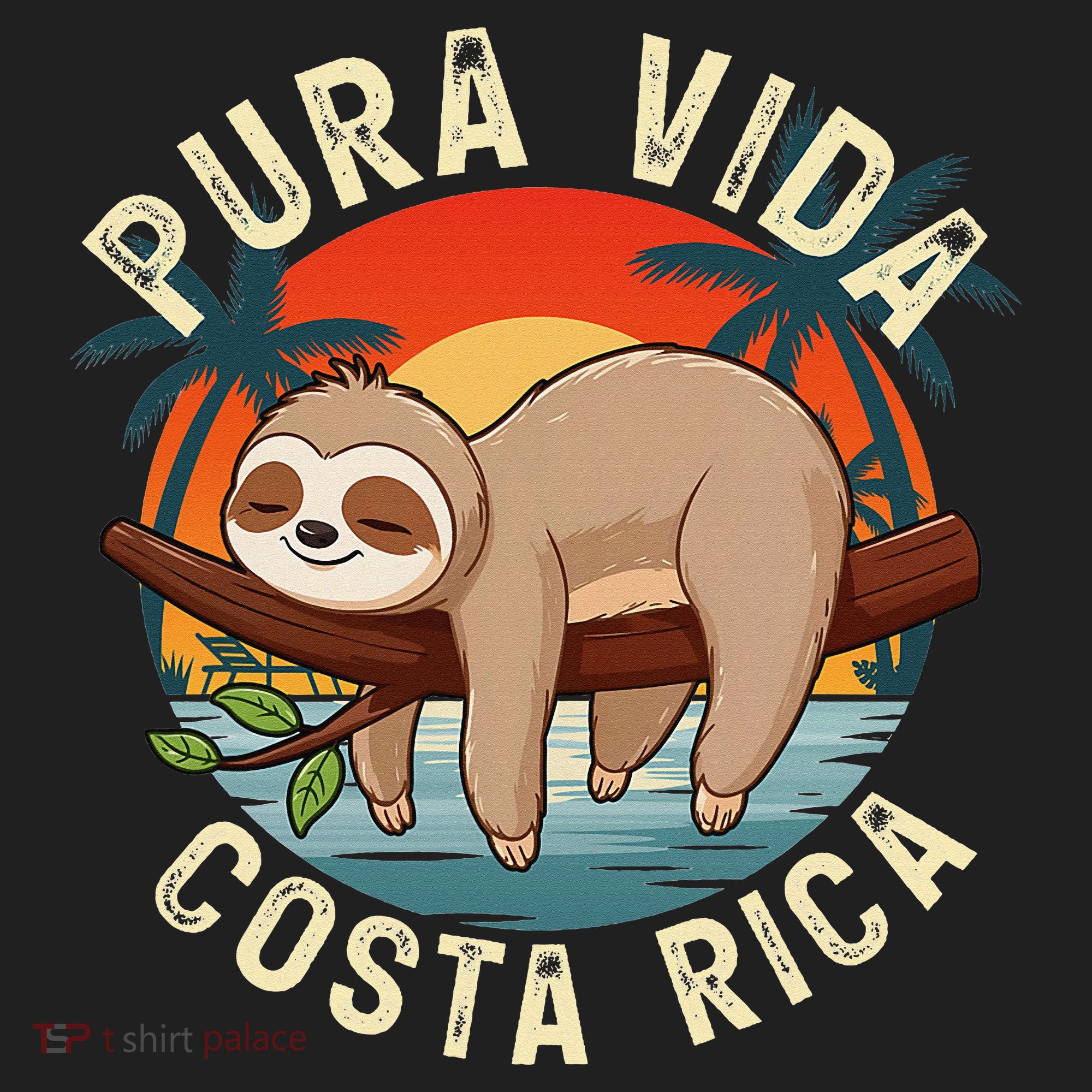 Tropical Sunset Nature Sloth Costa Rica Pura Vida Beach Gift Hat