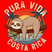 Tropical Sunset Nature Sloth Costa Rica Pura Vida Beach Gift Santa Hat thumb 1