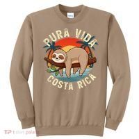 Tropical Sunset Nature Sloth Costa Rica Pura Vida Beach Gift Sweatshirt thumb 0