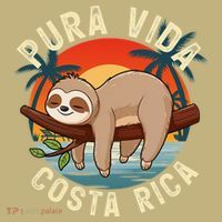 Tropical Sunset Nature Sloth Costa Rica Pura Vida Beach Gift Polo thumb 2
