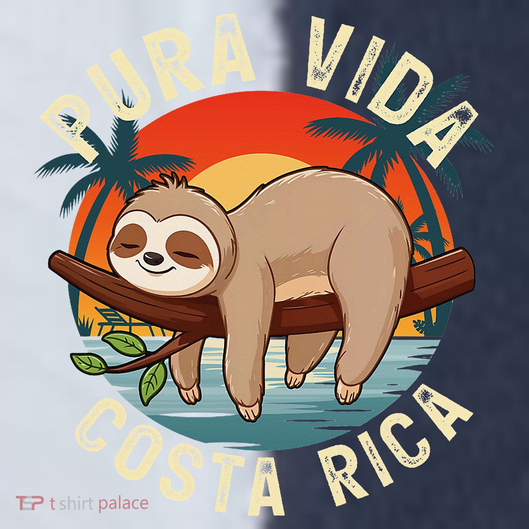 Tropical Sunset Nature Sloth Costa Rica Pura Vida Beach Gift Sport-Tek Competitor United Soccer Jersey