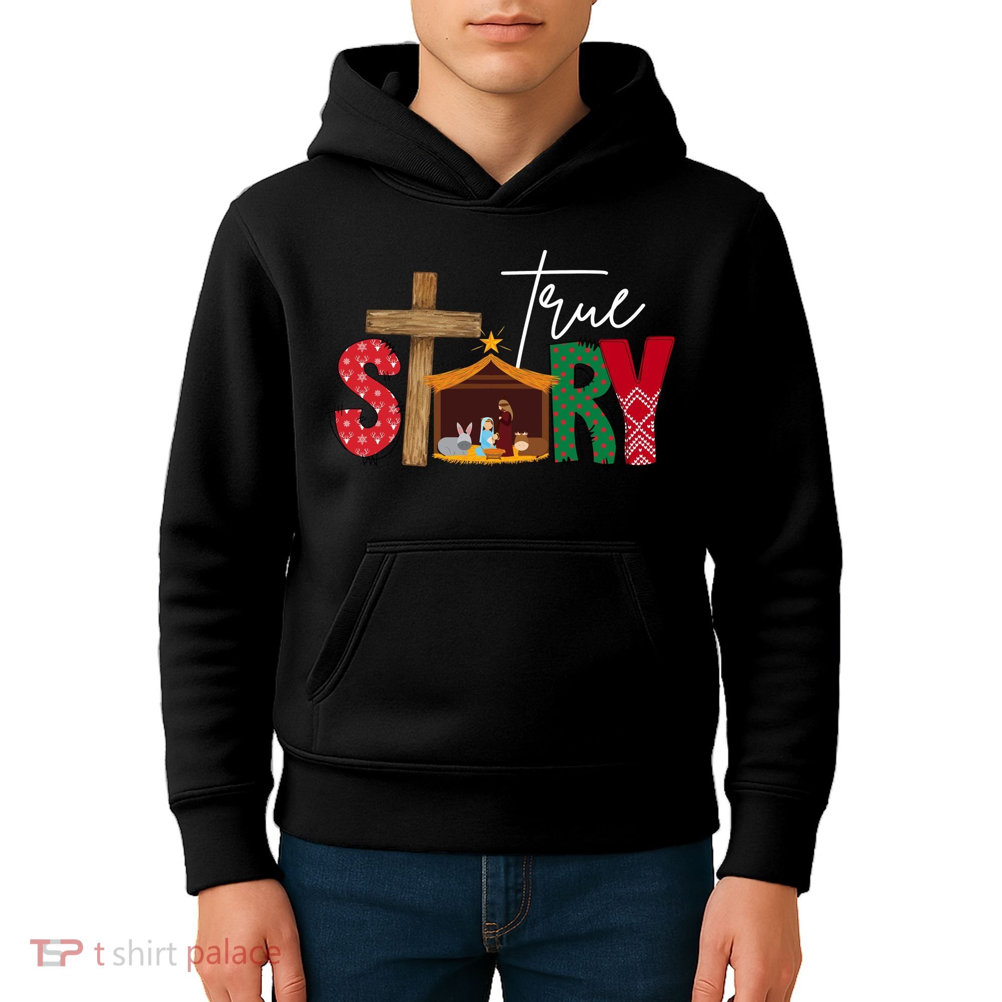 True Story Nativity Christmas Jesus Christian Kids Hoodie