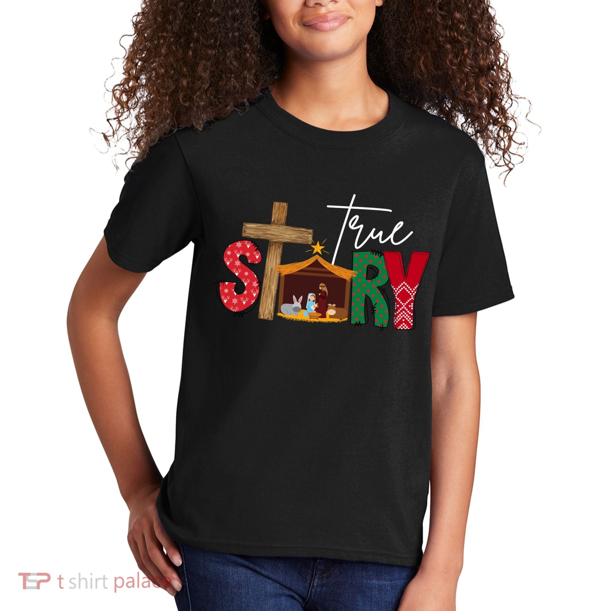 True Story Nativity Christmas Jesus Christian Kids T-Shirt