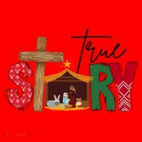 True Story Nativity Christmas Jesus Christian Santa Hat thumb 1