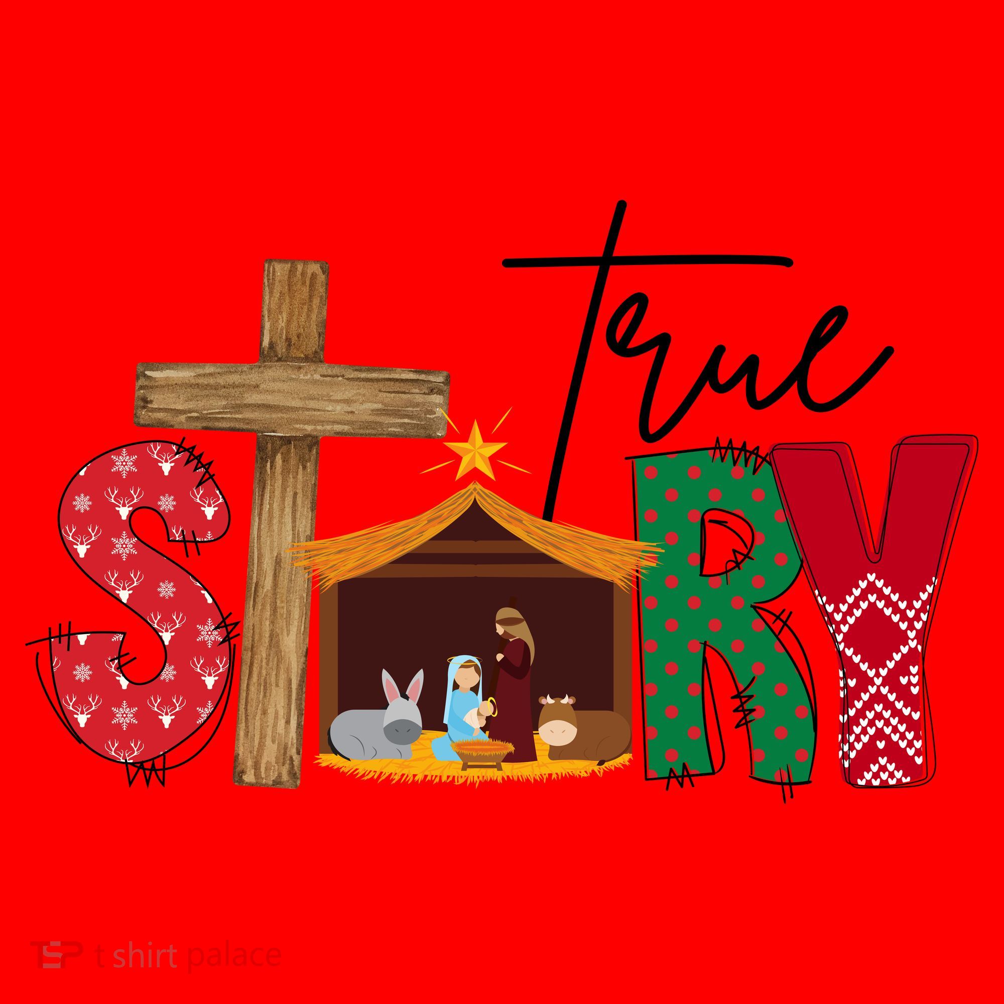 True Story Nativity Christmas Jesus Christian Santa Hat