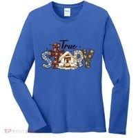 True Story Nativity Christmas Jesus Faith Based Christmas Gift Women's Long Sleeve Shirt thumb 0