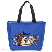 True Story Nativity Christmas Jesus Faith Based Christmas Gift Tote Bag thumb 0