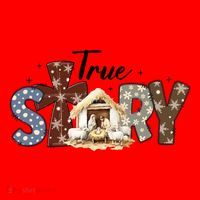 True Story Nativity Christmas Jesus Faith Based Christmas Gift Santa Hat thumb 1