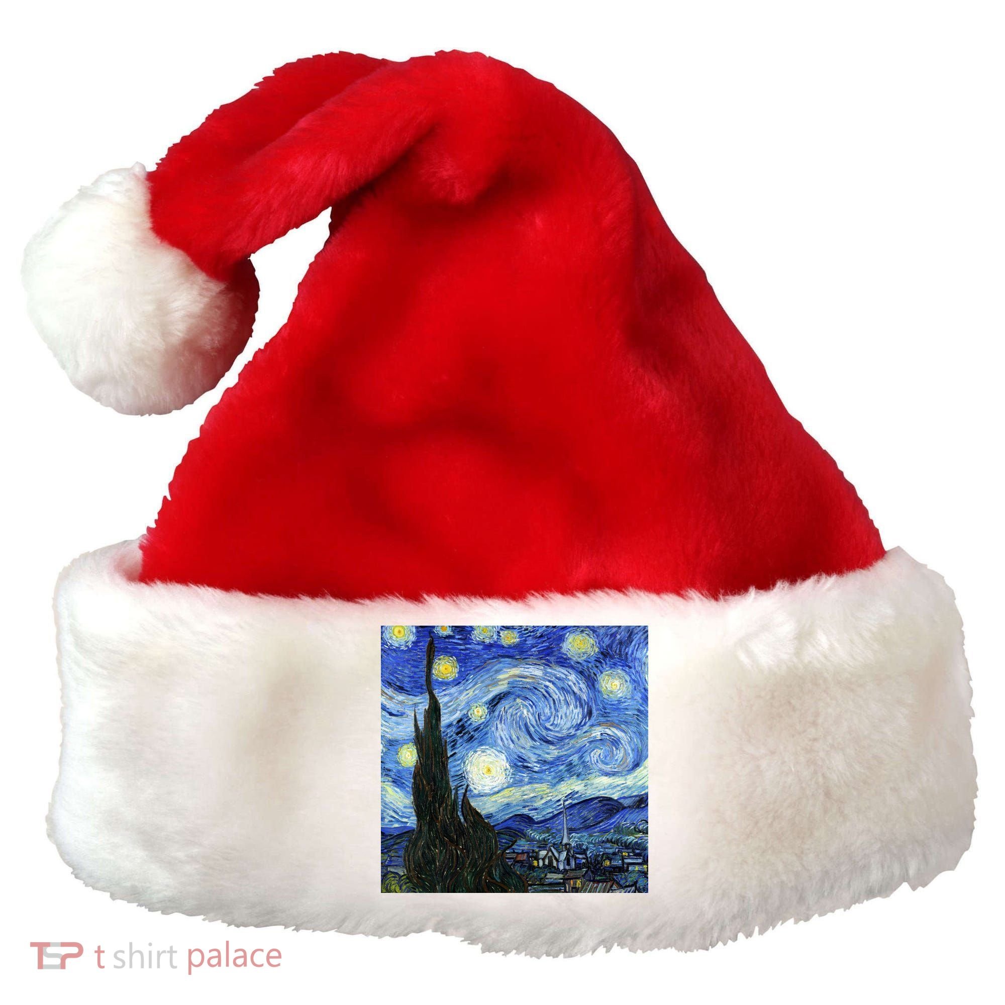 The Starry Night By Vincent Van Gogh Santa Hat