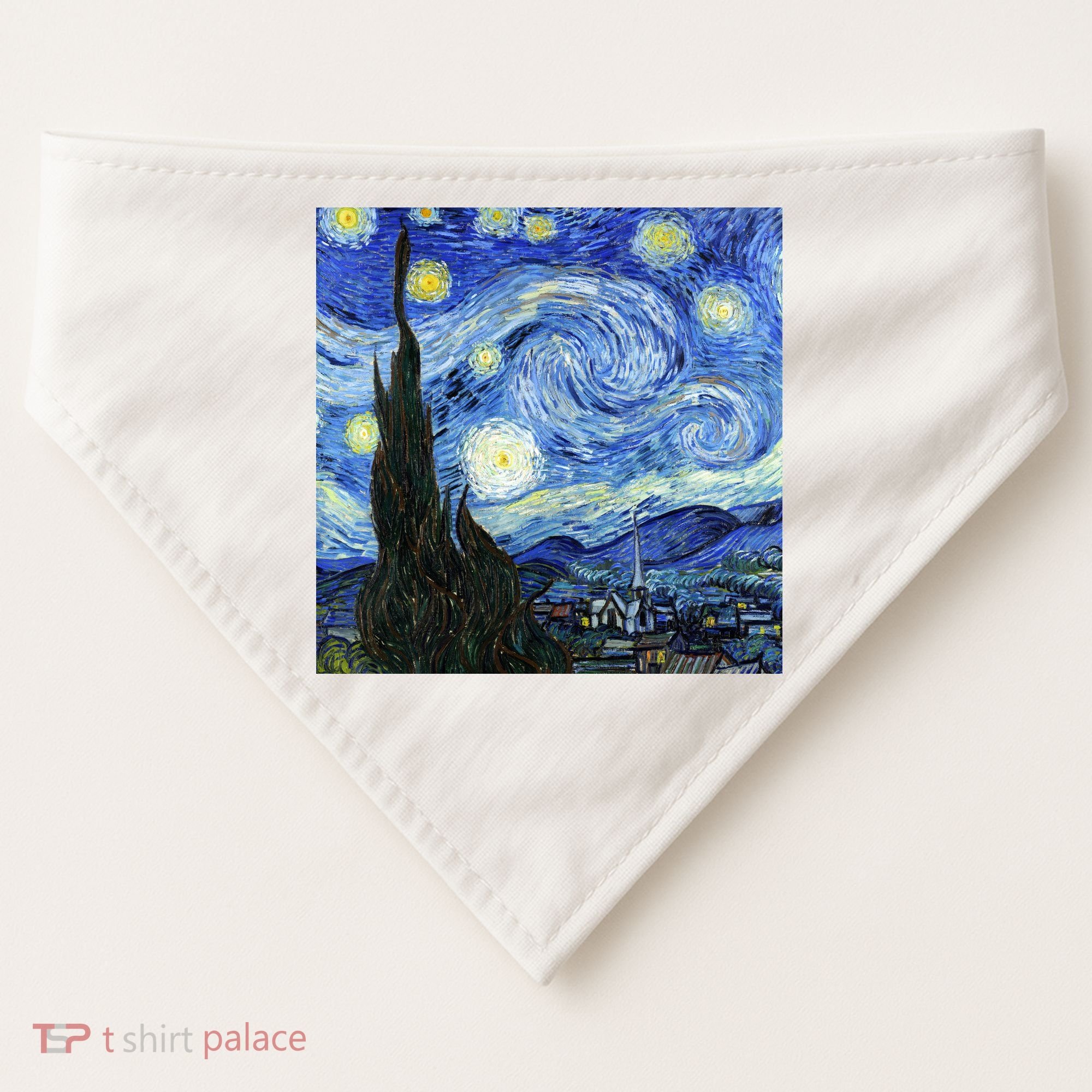 The Starry Night By Vincent Van Gogh USA-Made Doggie Bandana