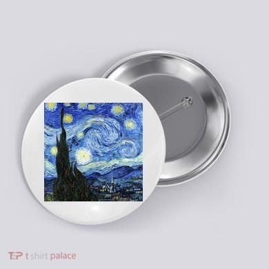 The Starry Night By Vincent Van Gogh Button