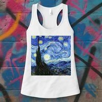 The Starry Night By Vincent Van Gogh Women's Tank Top thumb 3
