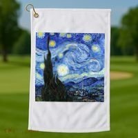 The Starry Night By Vincent Van Gogh Golf Towel thumb 1