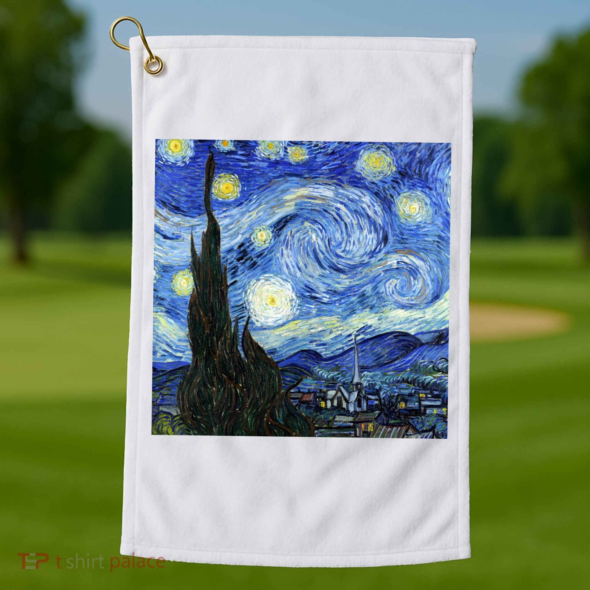 The Starry Night By Vincent Van Gogh Golf Towel