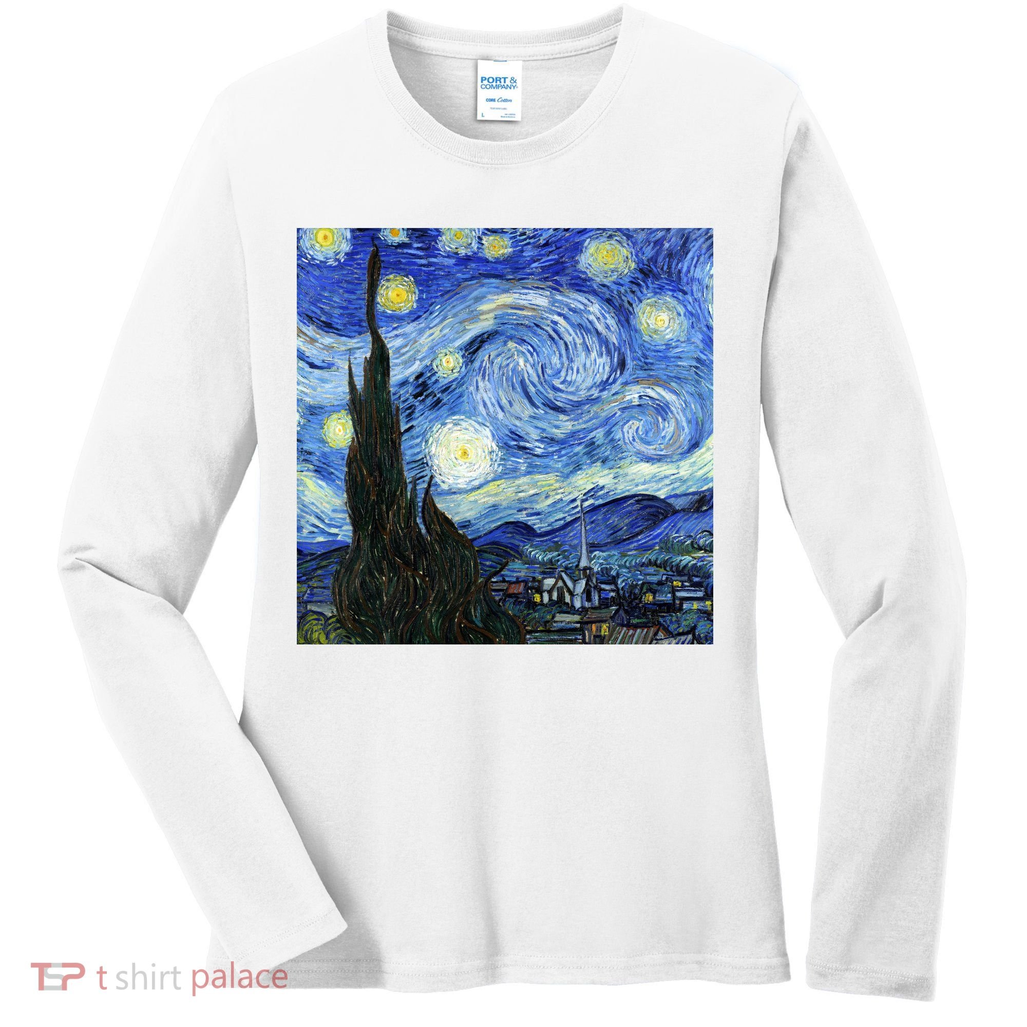 The Starry Night By Vincent Van Gogh Women's Long Sleeve Shirt