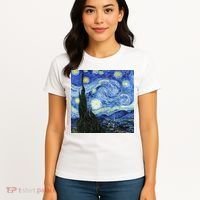 The Starry Night By Vincent Van Gogh Women's T-Shirt thumb 4