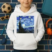 The Starry Night By Vincent Van Gogh Kids Hoodie thumb 2