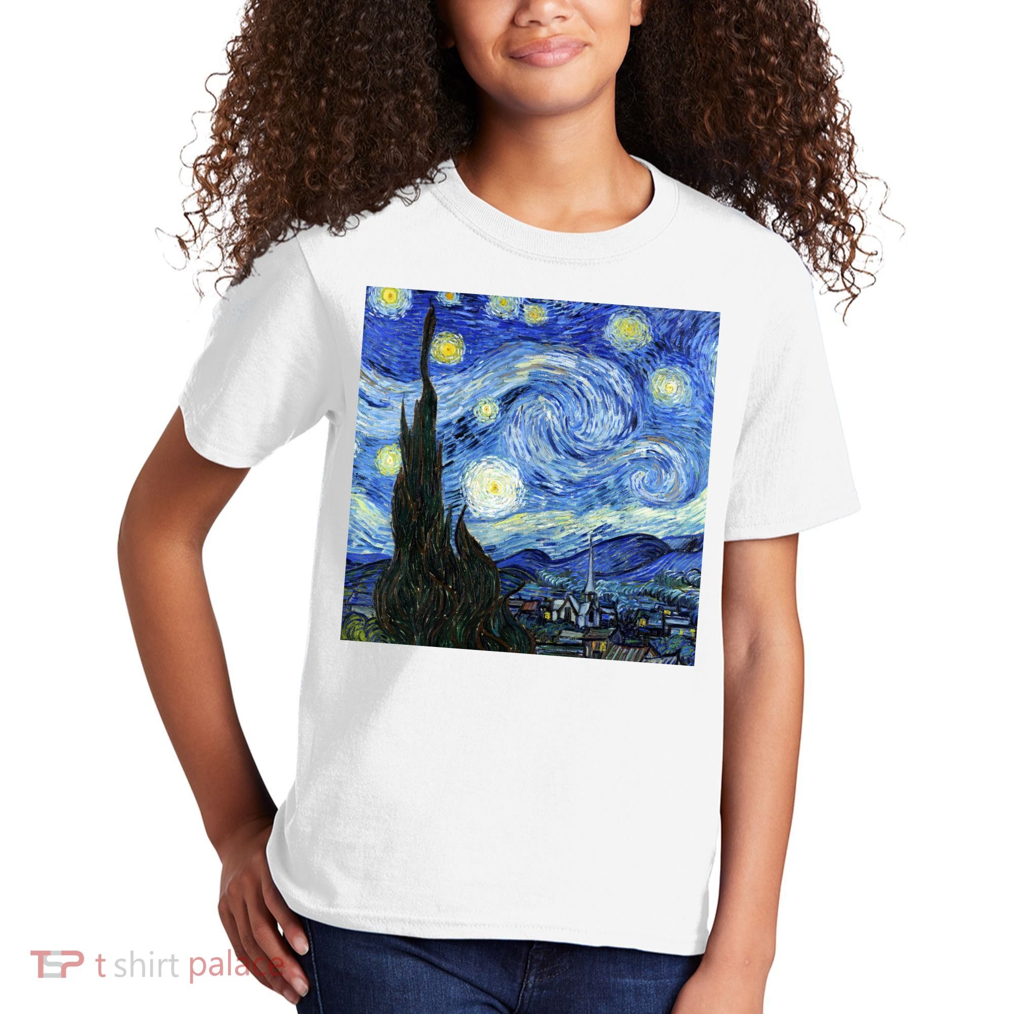 The Starry Night By Vincent Van Gogh Kids T-Shirt