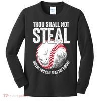Thou Shall Not Steal Unless You Can Beat The Throw Baseball Kids Long Sleeve Shirt thumb 0