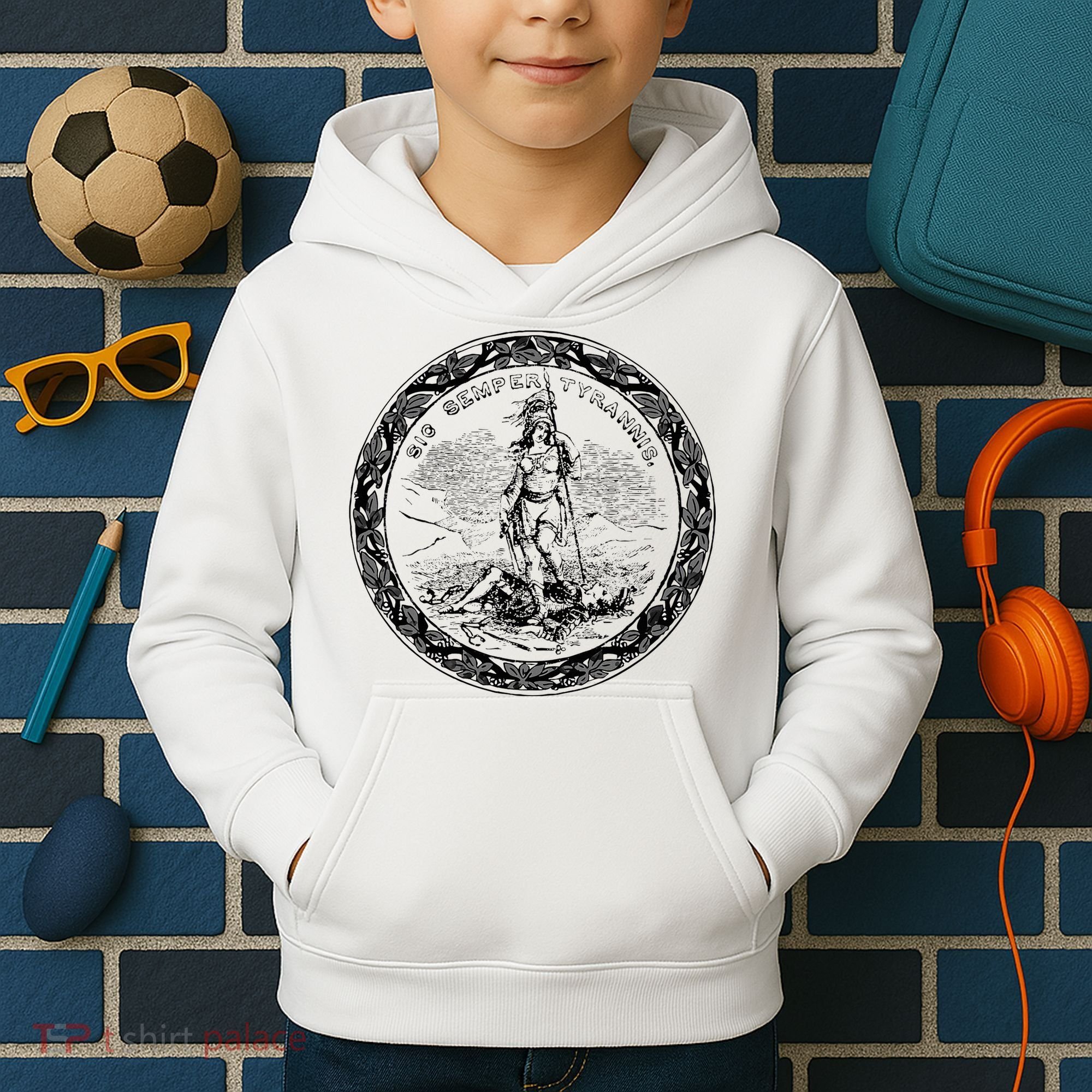 Trendy Seal Of Virginia Kids Hoodie