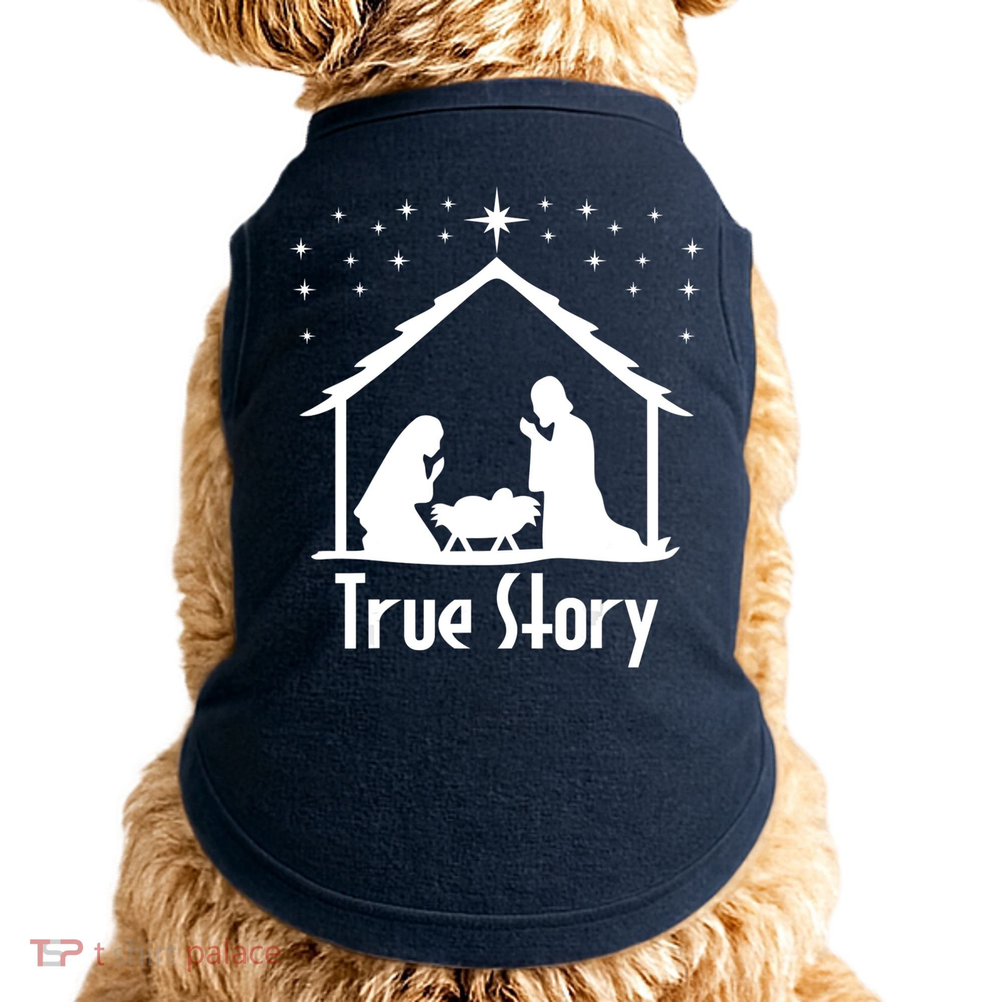 True Story Of Jesus Birth Nativity Christmas Religious Doggie Tank