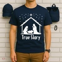 True Story Of Jesus Birth Nativity Christmas Religious T-Shirt thumb 6