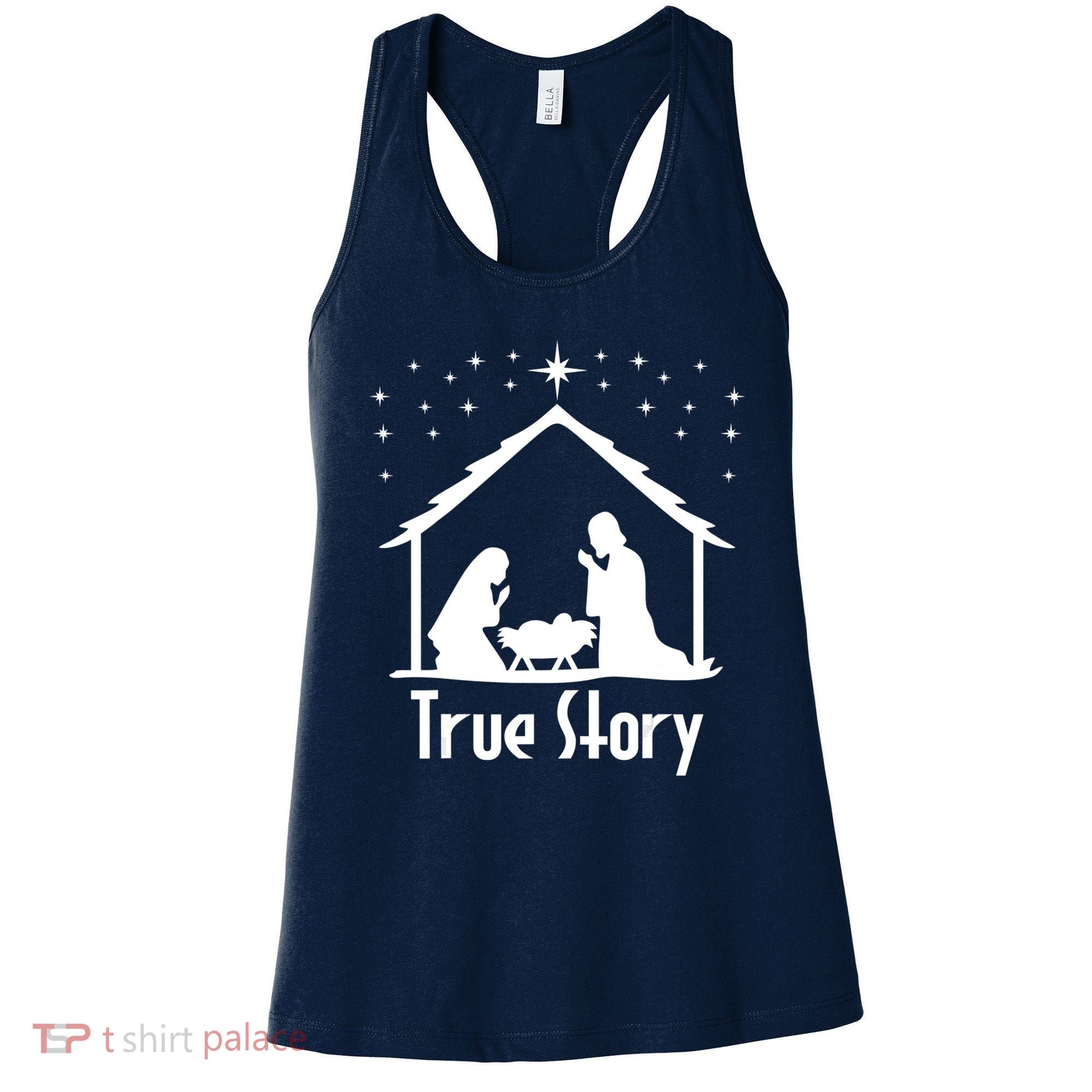 True Story Of Jesus Birth Nativity Christmas Religious Women's Tank Top