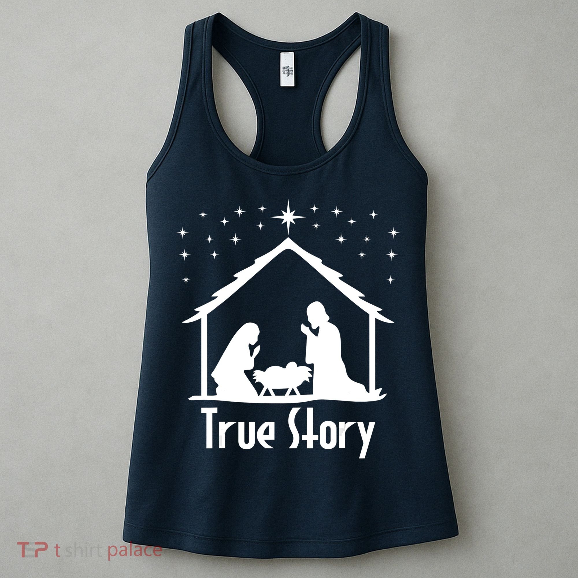 True Story Of Jesus Birth Nativity Christmas Religious Women's Tank Top
