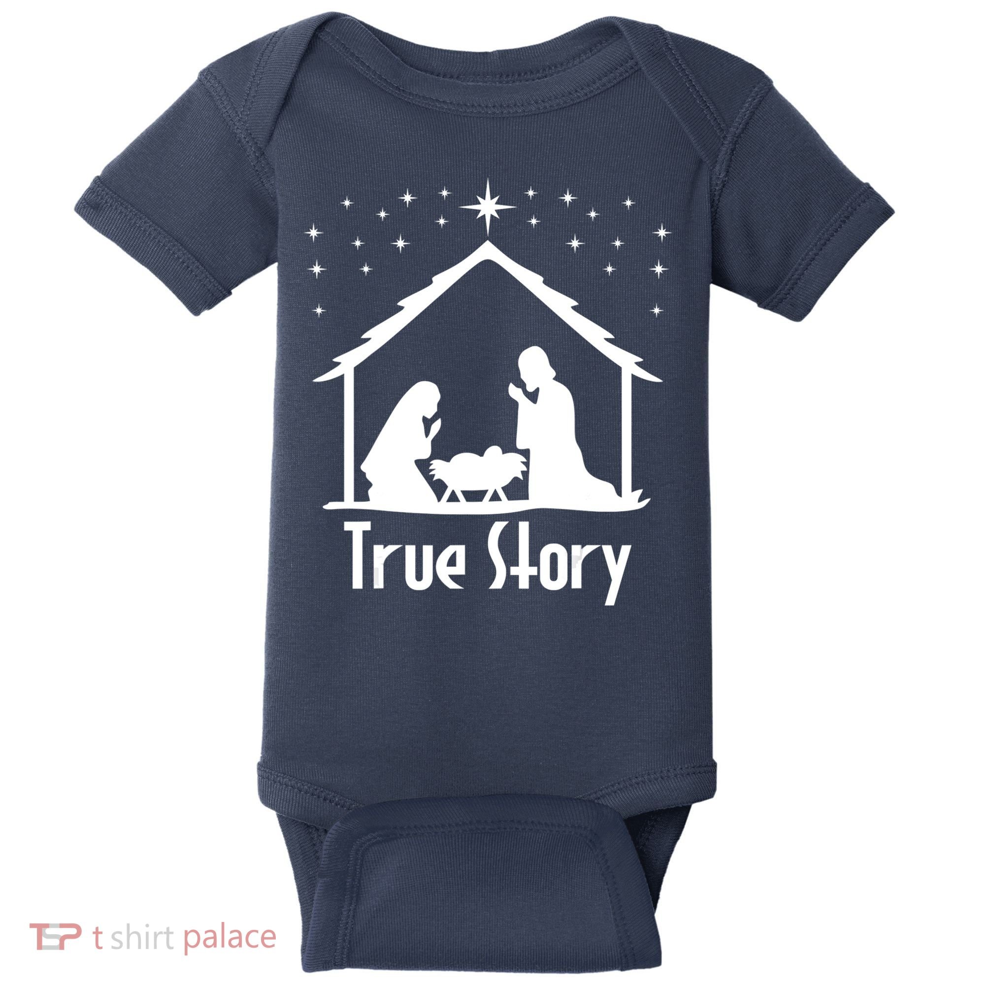 True Story Of Jesus Birth Nativity Christmas Religious Baby Bodysuit
