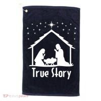 True Story Of Jesus Birth Nativity Christmas Religious Golf Towel thumb 0