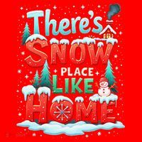 ThereS Snow Place Like Home Xmas Holiday Funny Christmas Santa Hat thumb 1