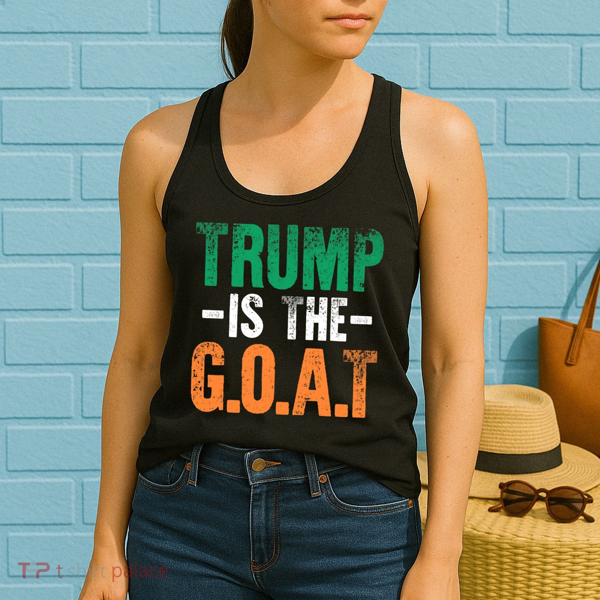 Trump St Patrick's Day Party Gift Donald Trump GOAT Women's Tank Top